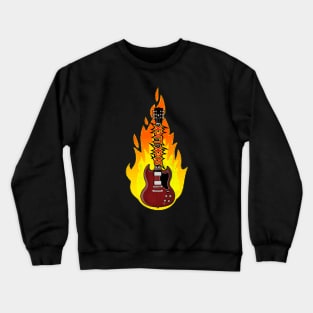 Sick Lick Guitar in Flames Crewneck Sweatshirt